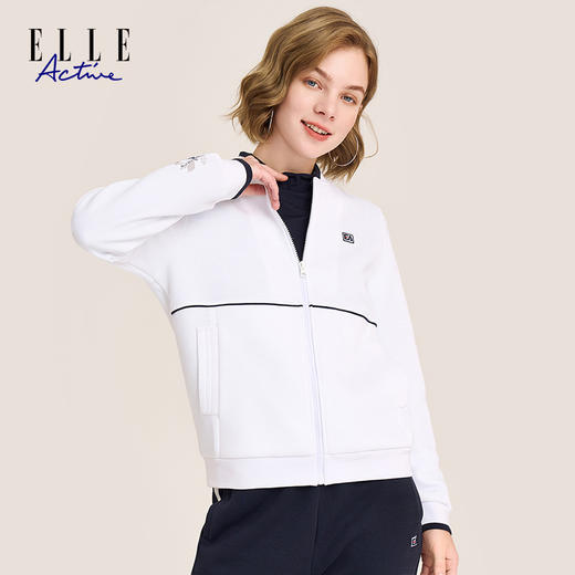 ELLE Active新款女士棒球服拉链短外套简约显瘦女装 商品图0