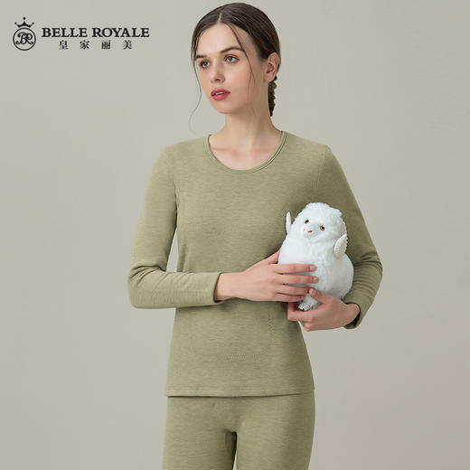 皇家丽美冬季羊绒蚕丝580g红参精华贴片保暖内衣情侣款女套装BNM8218 商品图3
