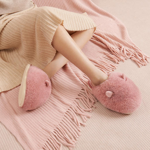 【多样屋专柜】多样屋猫绒绒拖鞋毛毛棉拖鞋女冬季包跟棉拖室内家居女士面包棉鞋（建议拍大一码） 商品图3