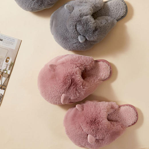 【多样屋专柜】多样屋猫绒绒拖鞋毛毛棉拖鞋女冬季包跟棉拖室内家居女士面包棉鞋（建议拍大一码） 商品图7
