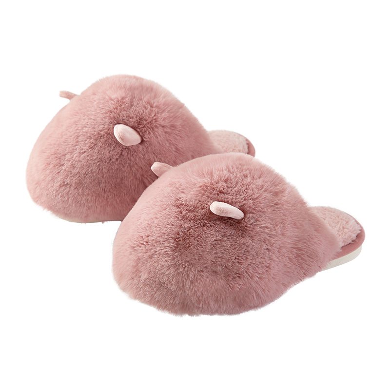 【多样屋专柜】多样屋猫绒绒拖鞋毛毛棉拖鞋女冬季包跟棉拖室内家居女士面包棉鞋（建议拍大一码）