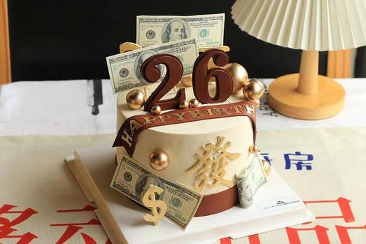 发财、美金主题，男士蛋糕，请提前48小时以上预订 商品图1