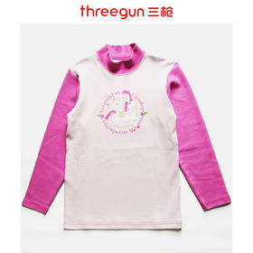 Threegun三枪 【舒绒莱卡】女童小高领长袖长裤儿童保暖内衣套装-22468D021