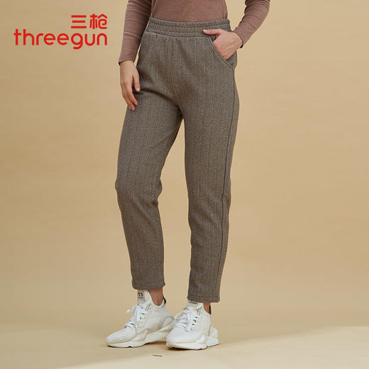 Threegun三枪 【毛呢人字纹】女士休闲外穿长裤萝卜裤-61014B911 商品图5