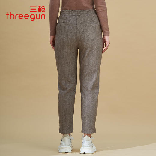 Threegun三枪 【毛呢人字纹】女士休闲外穿长裤萝卜裤-61014B911 商品图1