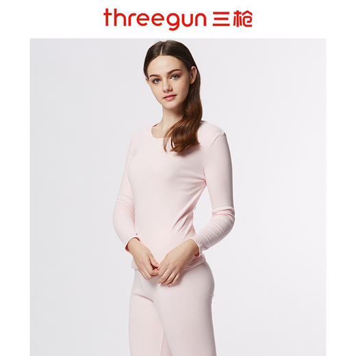 【社群专享】Threegun三枪 【舒肤厚棉】圆领女士保暖内衣套装-22744D921 商品图2