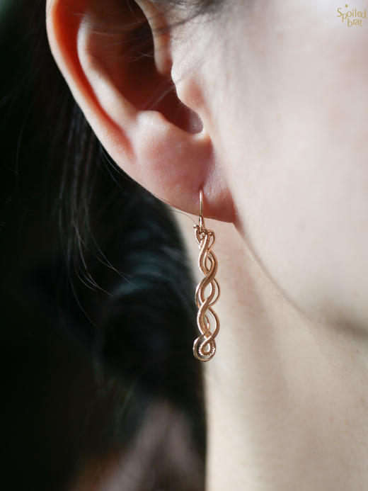 SpoiledBrat Jewelry编织麻花系列 | 注金耳环 商品图8