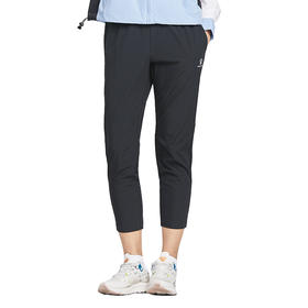 卡尔美 春夏速干透气健身运动裤女跑步梭织宽松直筒九分裤