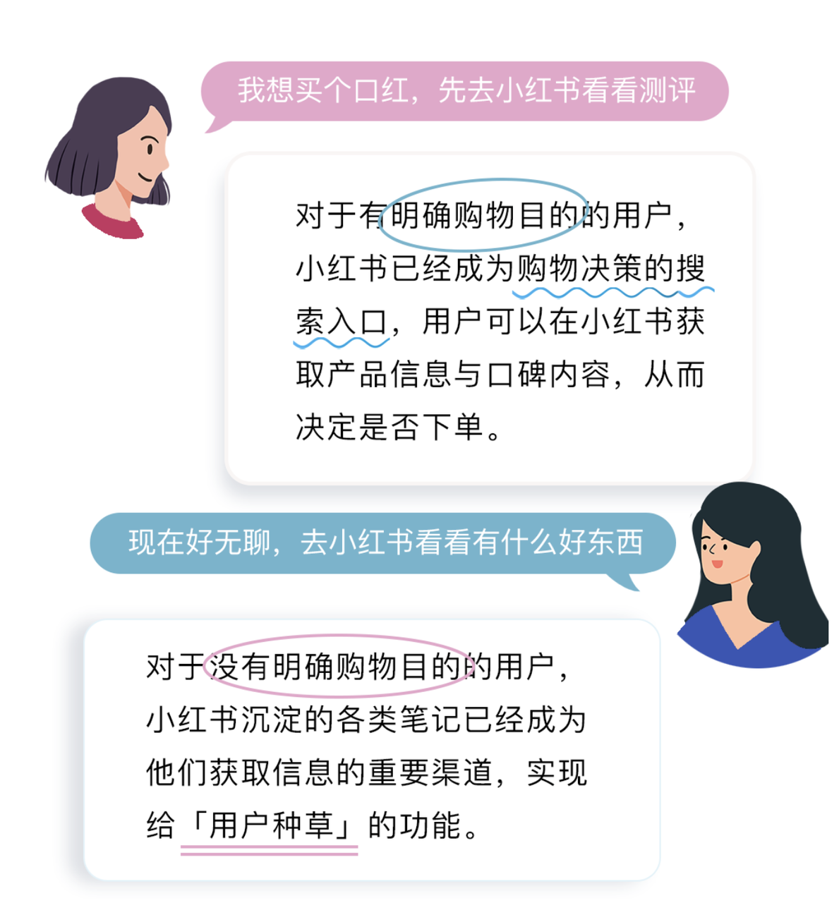 小红书的用户的两个类型