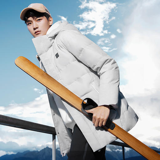 冬季新款羽绒服男士休闲加厚保暖中长款连帽外套6247YR1019 商品图0