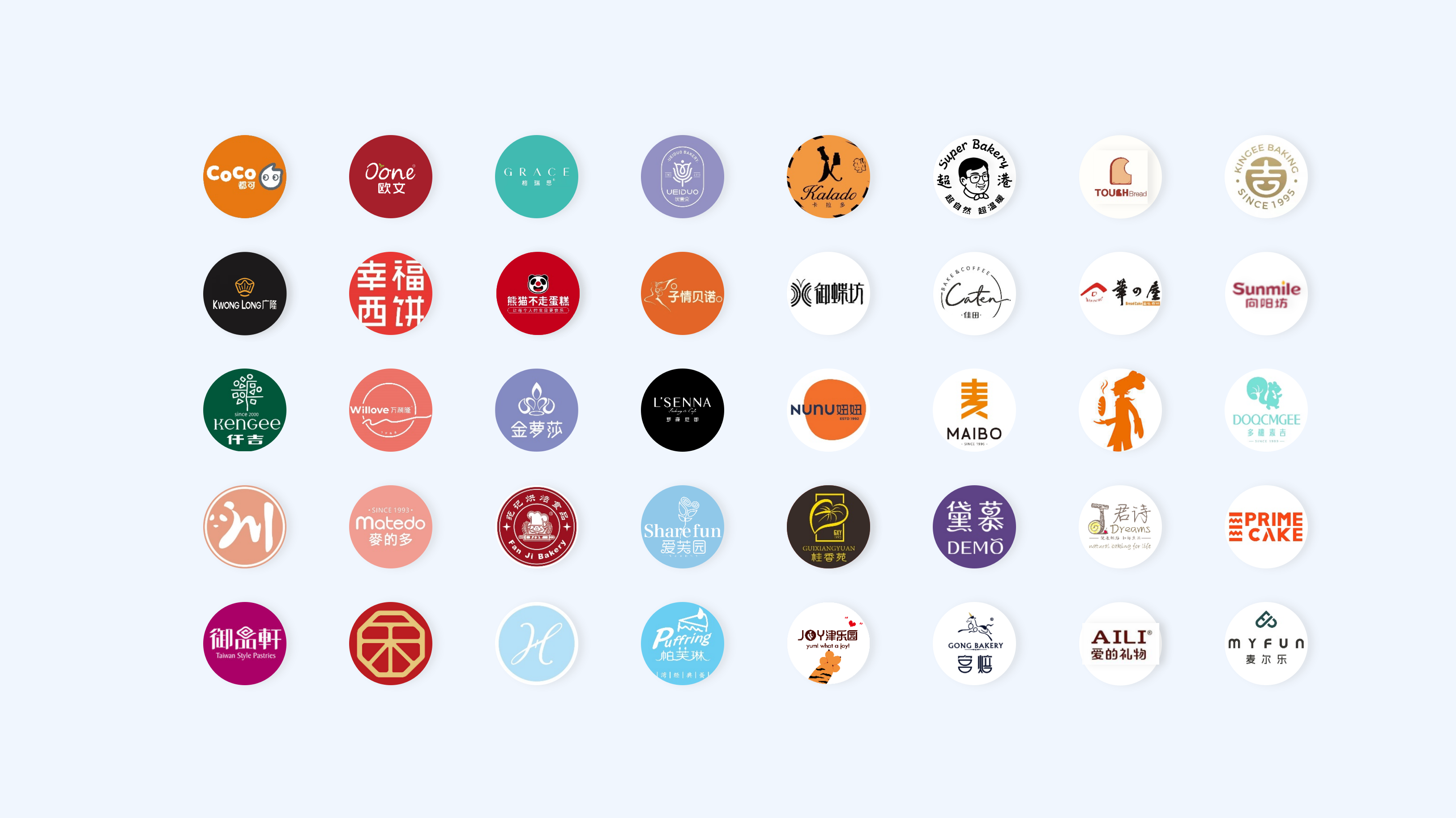 新零售蛋糕烘焙品牌logo墙