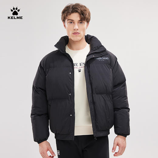 卡尔美 棉服男款冬季2022新款加厚保暖休闲黑色立领外套 商品图1