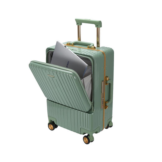 银座前开袋行李箱女20寸小型轻便登机箱男密码锁拉杆箱6661 商品图0