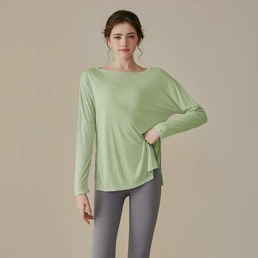 跃牌【瑜见伽人系列】运动罩衫女宽松健身上衣速干双侧开叉遮肉显瘦长袖瑜伽t恤健身服YJYE6032 商品图4