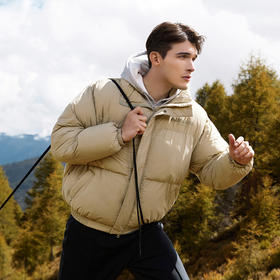 卡尔美 棉服男款冬季2022新款加厚保暖休闲黑色立领外套