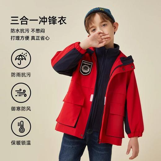 【2025反季抄底清仓】 龙之涵 亲子款一衣三穿冲锋衣&“小盔甲”一衣三穿山系冲锋衣 中大童22年秋冬新款保暖外套 三合一 婴幼儿A类标准 防水防油防污 商品图9