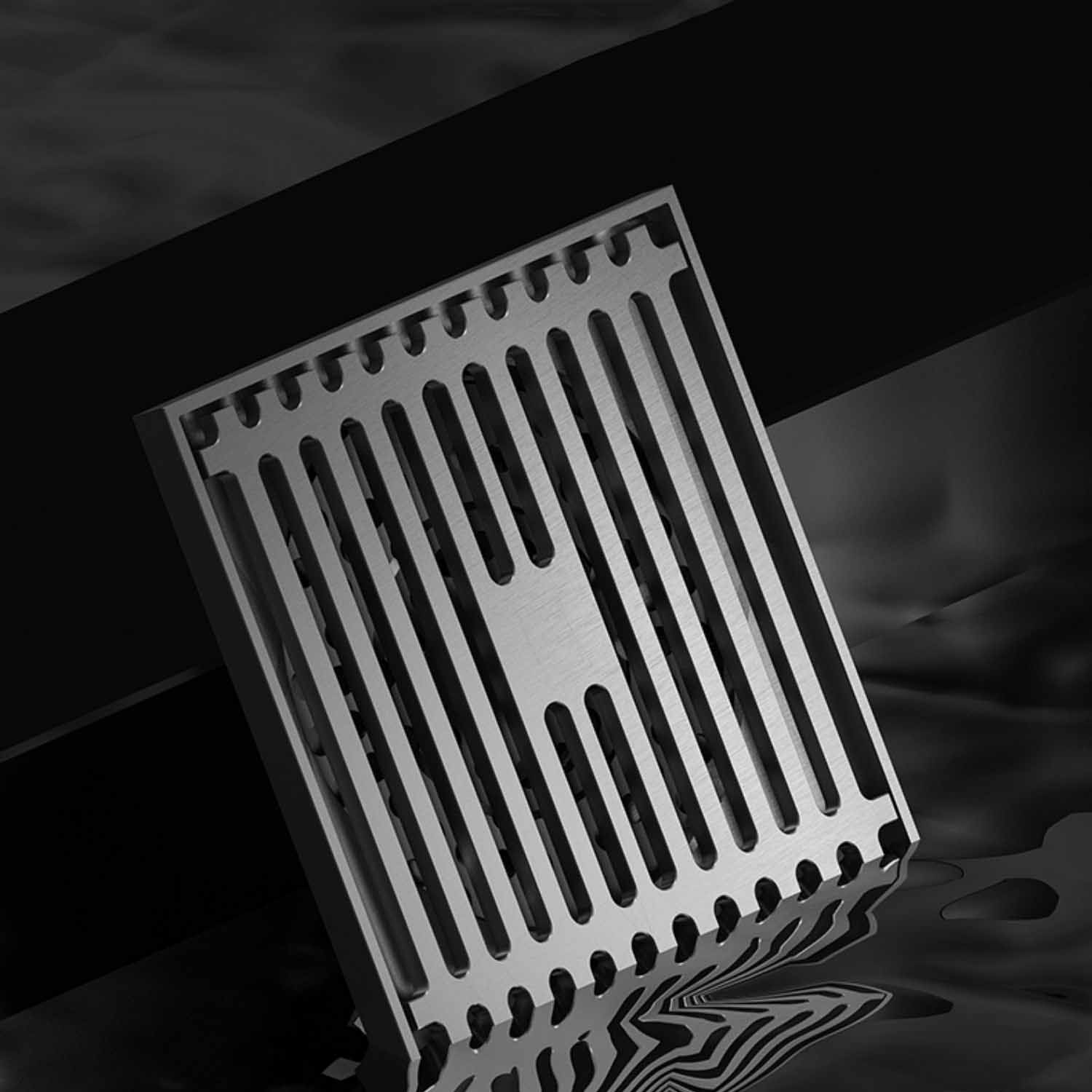 SQ：5262竹排款淋浴区地漏-枪灰