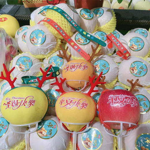 圣诞纯色鹿角--苹果托--水晶贴纸 商品图2