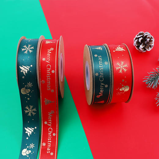 圣诞缎带-树皮桶-松果-喷雪 商品图1