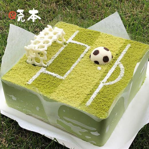 一球成名｜天然抹茶-仿真足球场蛋糕（方形） 商品图0