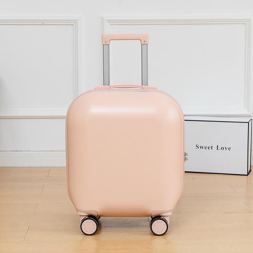 【防水静音轻装出行 陪你看世界 护你一路坦途】新款18寸行李箱糖果色小型迷你拉杆箱轻便登箱静音万向轮旅行箱春节返乡圣诞节 商品图1