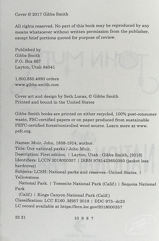 【中商原版】约翰·缪尔：我们的国家公园 英文原版 Our National Parks 散文 John Muir 商品图8