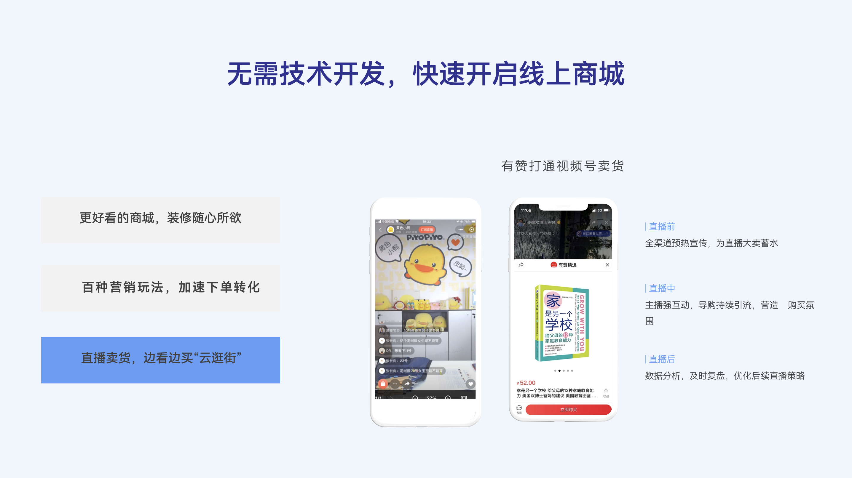 无需技术开发，快速开启线上商城