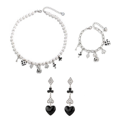 V&A博物馆爱丽丝漫游奇境系列卡牌风珍珠项链手链耳环 商品图4