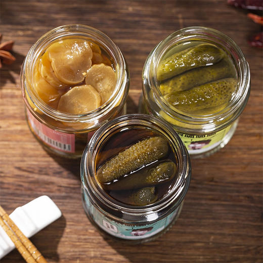 「鲜脆爽口下饭」海浪呱呱脆腌制荷兰小瓜/小黄瓜 180g/瓶 经典酱香味/酸甜味/鲜辣味 美味酱菜  商品图2