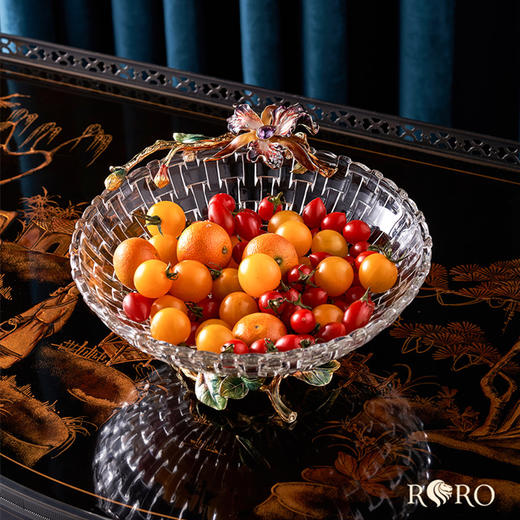 罗比罗丹珐琅彩蝶恋花果盘创意果盘家用客厅茶几家居果碟 商品图6