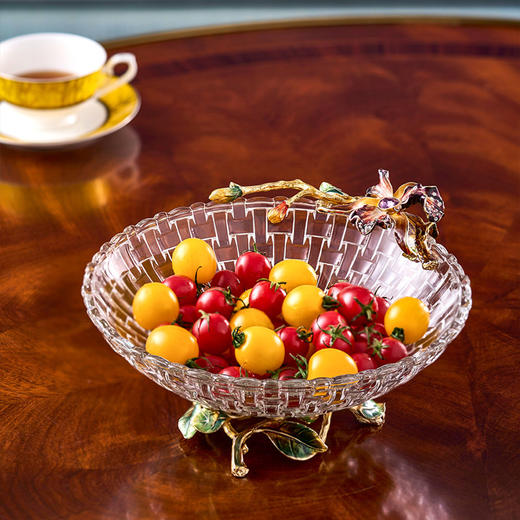 罗比罗丹珐琅彩蝶恋花果盘创意果盘家用客厅茶几家居果碟 商品图2