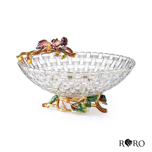 罗比罗丹珐琅彩蝶恋花果盘创意果盘家用客厅茶几家居果碟 商品图0