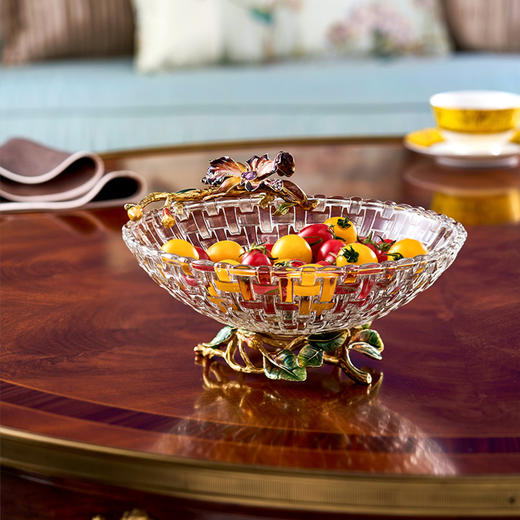 罗比罗丹珐琅彩蝶恋花果盘创意果盘家用客厅茶几家居果碟 商品图4