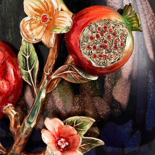 【样品特惠3折，无原包装仅1个，无货退款】罗比罗丹喜乐多福珐琅彩花瓶摆件客厅插花创意新中式样板房玄关家居饰品 商品图2