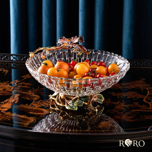 罗比罗丹珐琅彩蝶恋花果盘创意果盘家用客厅茶几家居果碟 商品图1