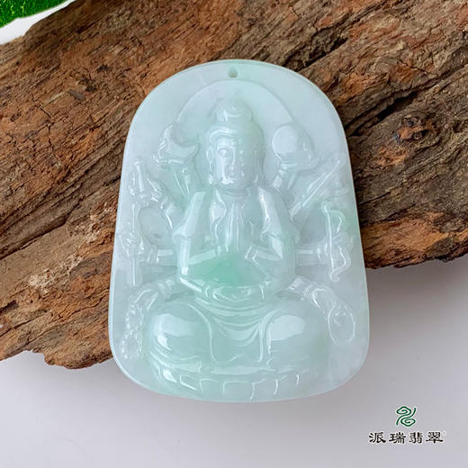 派瑞翡翠 翡翠挂件  千手观音 糯种 绿色 商品图2