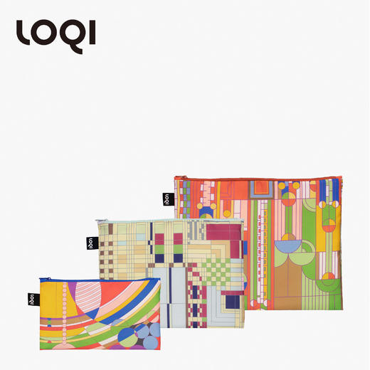 德国LOQI博物馆系列 环保收纳袋三件套合集  文具数码配件收纳整理套包洗漱化妆防泼水 商品图1