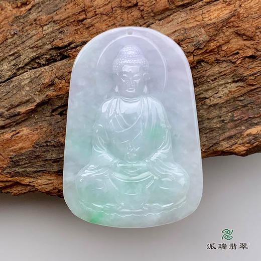 派瑞翡翠 翡翠挂件 大日如来 糯种 绿色 商品图0