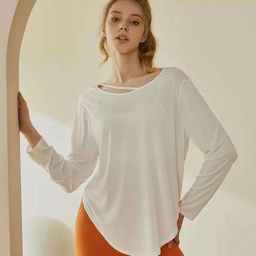 跃牌【倚窗听雨系列】大码宽松长袖T恤罩衫 无胸垫CX40-22 商品图2