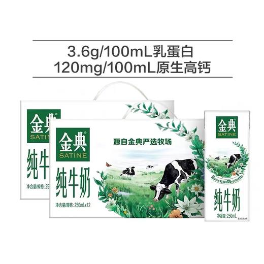 伊利 金典全脂纯牛奶250ml*12盒/箱 【FY】 商品图0