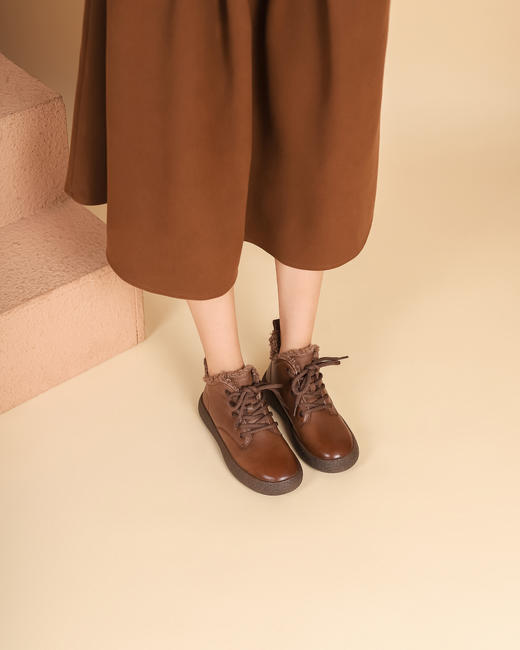 西村名物2022年秋冬新款女英伦风短靴单靴ins潮45101 商品图4