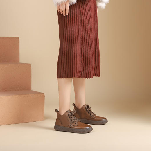 西村名物2022年秋冬新款女英伦风短靴单靴ins潮45101 商品图2