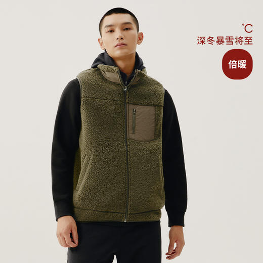 Threegun三枪 【加厚羊羔绒】男士开襟马甲背心-82209A011 商品图5