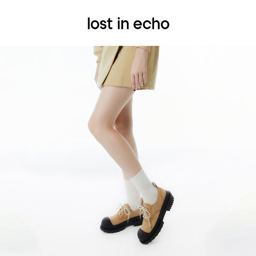 [福利价]lost in echo复古猎鸭厚底增高休闲板鞋单鞋大圆头西装鞋饼干鞋女 商品图2