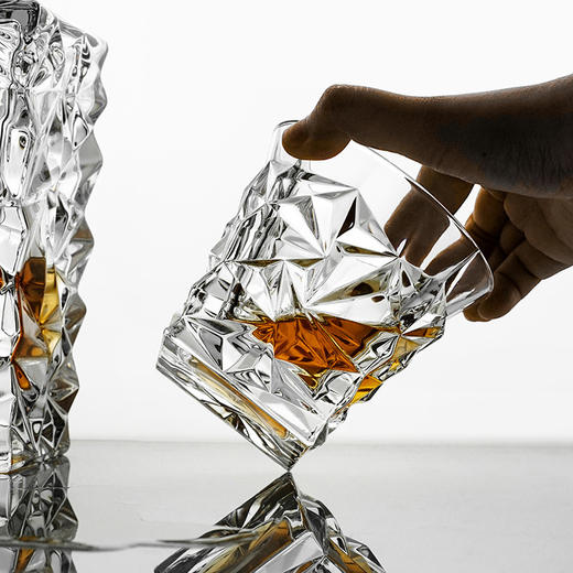 捷克原装进口 BOHEMIA波西米亚水晶玻璃酒具 GLACIER冰川威士忌酒樽酒杯高档1+6套装 商品图6