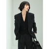 COCOBELLA质感色织黑色条纹西装女气质通勤干练职场外套SI35 商品缩略图0
