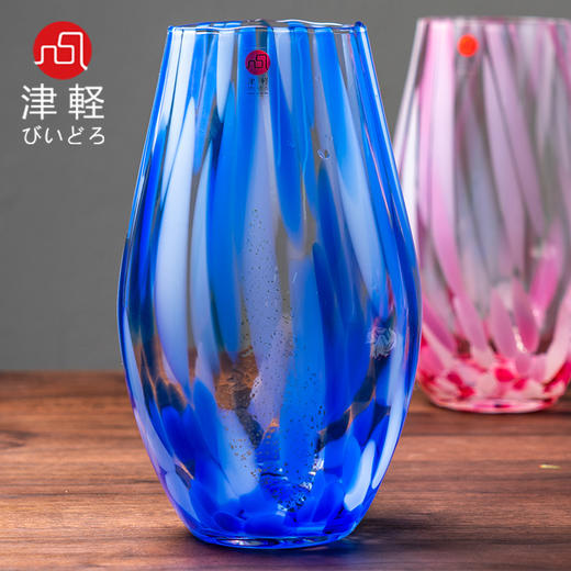 【样品特惠4折，无原包装仅2件，无货退款】日本进口津轻手工彩色玻璃花瓶插花器送人精美礼物家用摆件 商品图2