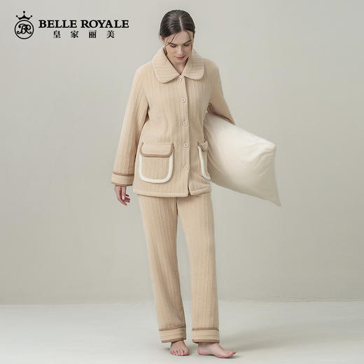 皇家丽美雪尼尔美丝绒睡衣女秋冬季家居服加绒保暖套装JJT9793 商品图2