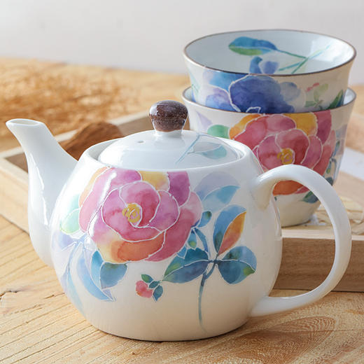 日本进口和蓝繁花似锦陶瓷茶壶茶杯日式茶具套装 商品图1
