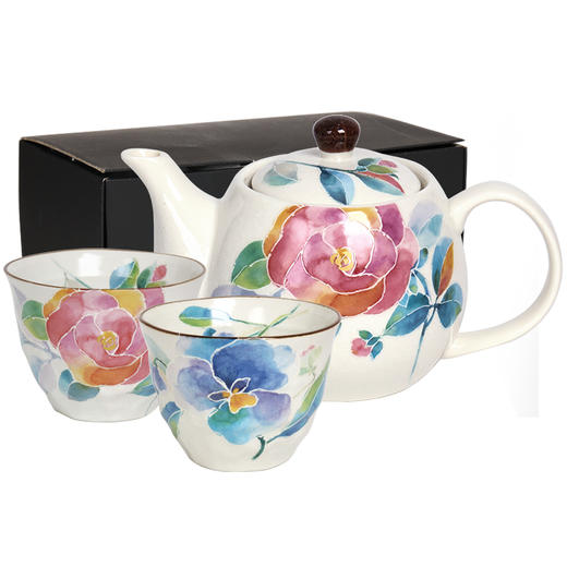 日本进口和蓝繁花似锦陶瓷茶壶茶杯日式茶具套装 商品图4